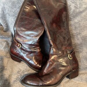 Born Plaid Lined Leather Boots